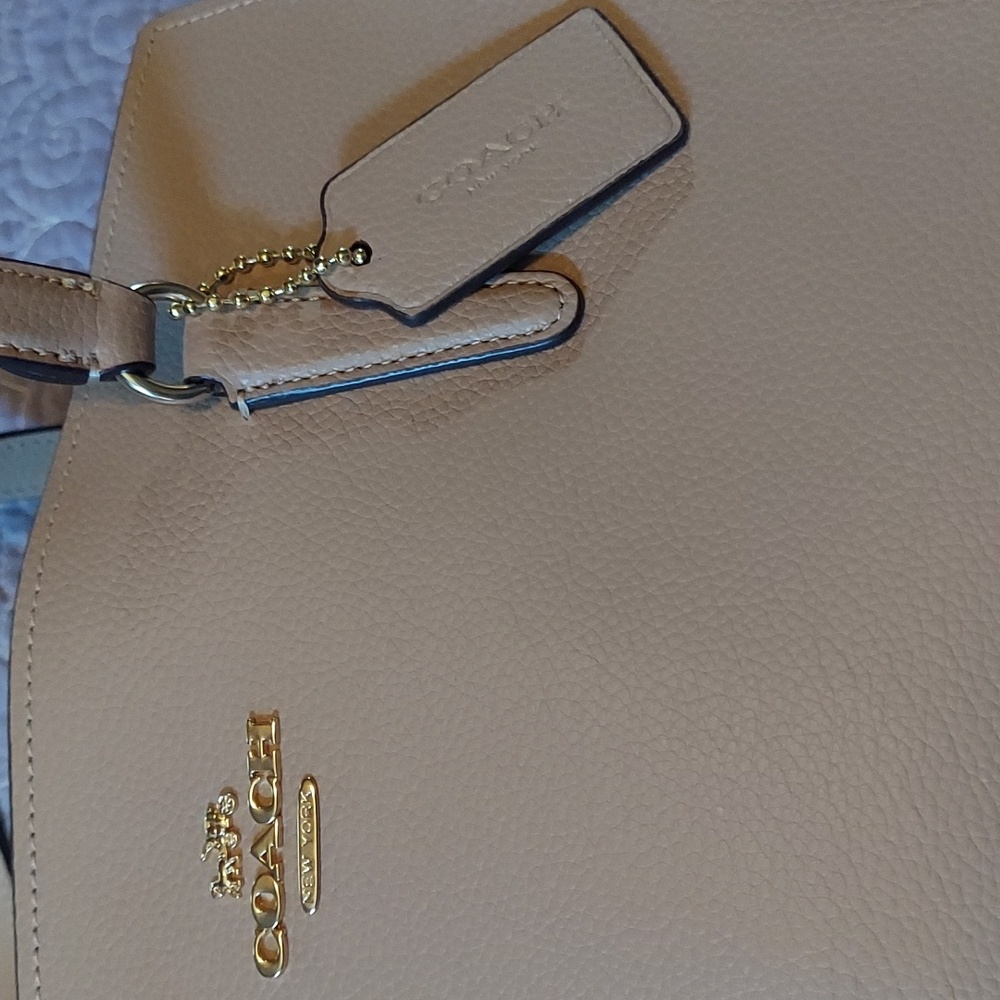 Coach Taupe Oxblood Pebbled Leather Handbag "Tatum" BNWT - AUTHENTICATED ◇ - Picture 13 of 14